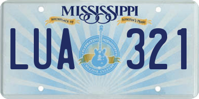 MS license plate LUA321