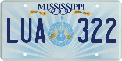 MS license plate LUA322