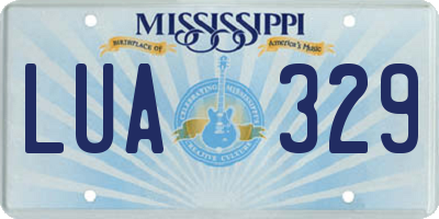MS license plate LUA329