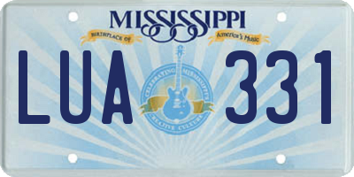 MS license plate LUA331