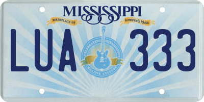 MS license plate LUA333