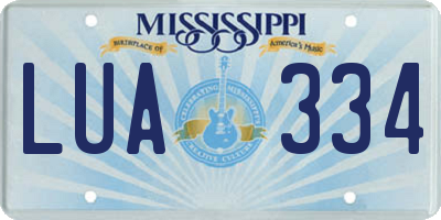 MS license plate LUA334