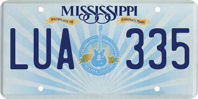 MS license plate LUA335