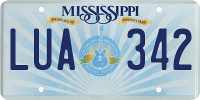 MS license plate LUA342