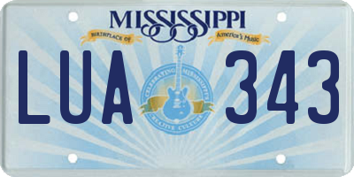 MS license plate LUA343