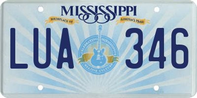 MS license plate LUA346