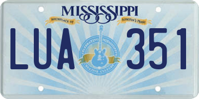 MS license plate LUA351