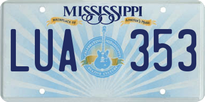 MS license plate LUA353