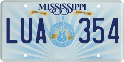 MS license plate LUA354