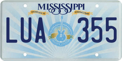 MS license plate LUA355
