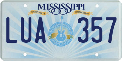 MS license plate LUA357