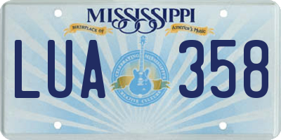 MS license plate LUA358