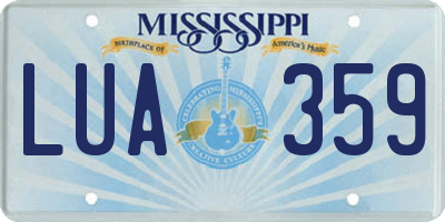 MS license plate LUA359