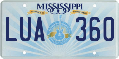 MS license plate LUA360
