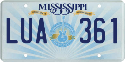 MS license plate LUA361