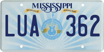 MS license plate LUA362