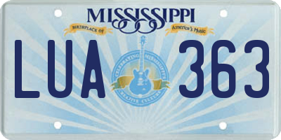 MS license plate LUA363