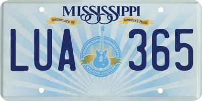 MS license plate LUA365