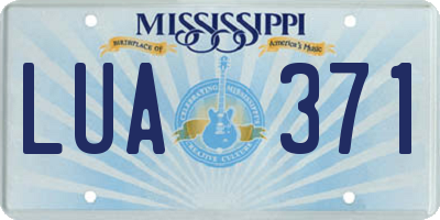 MS license plate LUA371