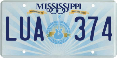 MS license plate LUA374