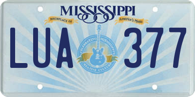 MS license plate LUA377