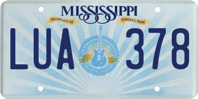 MS license plate LUA378
