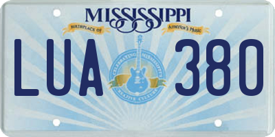 MS license plate LUA380