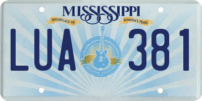 MS license plate LUA381
