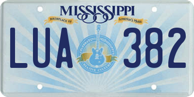 MS license plate LUA382