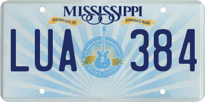 MS license plate LUA384