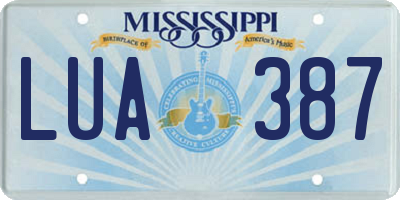 MS license plate LUA387