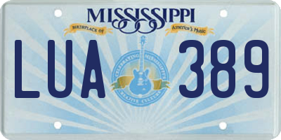 MS license plate LUA389