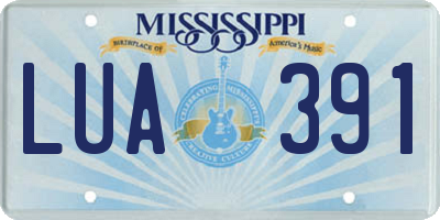 MS license plate LUA391