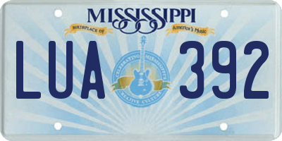 MS license plate LUA392