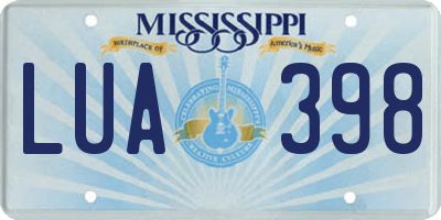 MS license plate LUA398