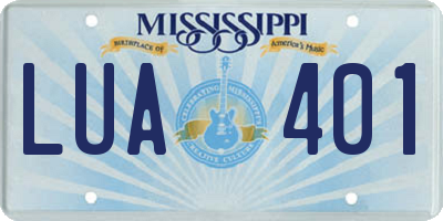 MS license plate LUA401