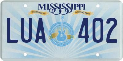 MS license plate LUA402