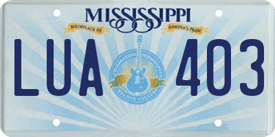 MS license plate LUA403