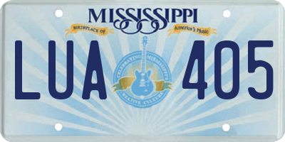 MS license plate LUA405