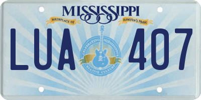 MS license plate LUA407