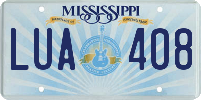 MS license plate LUA408