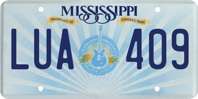 MS license plate LUA409