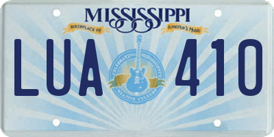 MS license plate LUA410