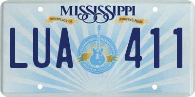 MS license plate LUA411