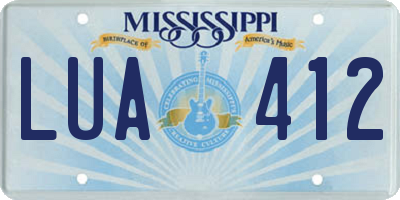 MS license plate LUA412