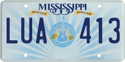 MS license plate LUA413