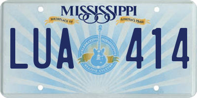 MS license plate LUA414
