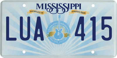MS license plate LUA415