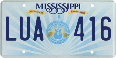 MS license plate LUA416