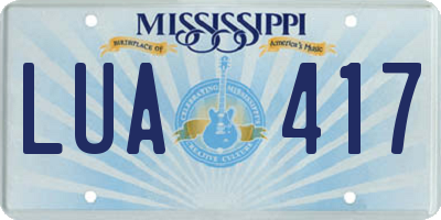 MS license plate LUA417
